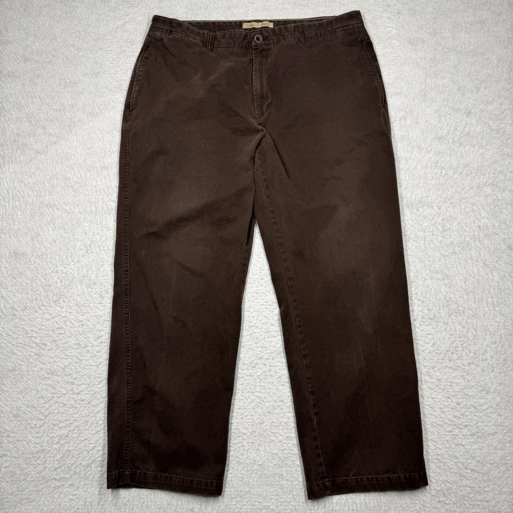 Calvin Klein Pants Easy Fit Super Sandwash Twill Brown Chino Cotton Men's 38x30